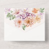 Frühlingsfarbene Blume Brautparty Blush Garden All In One Einladung (Rückseite)