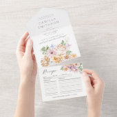 Frühlingsfarbene Blume Brautparty Blush Garden All In One Einladung (Abreißen)