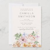 Frühlingsfarbene Blume Brautparty Blush Garden Einladung (Vorderseite)