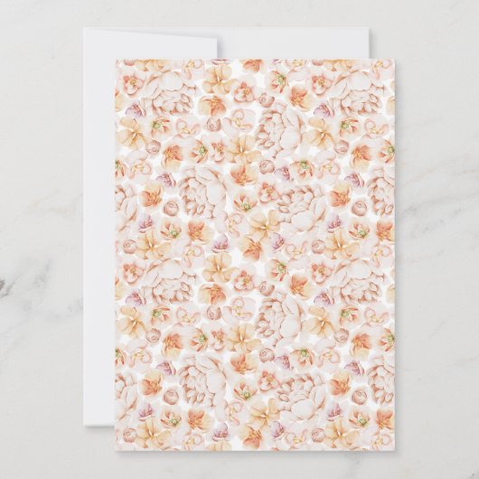 Frühlingsfarbene Blume Brautparty Blush Garden Einladung (Rückseite)