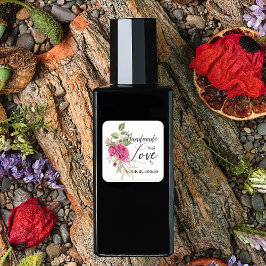 Frühlingsfarbenfrohe Bouquet mit Liebe Zitat Quadratischer Aufkleber