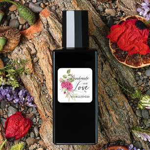 Frühlingsfarbenfrohe Bouquet mit Liebe Zitat Quadratischer Aufkleber