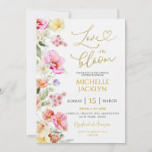 Frühlingsfarbenfrohe Liebe der Blüte im Brautparty Einladung (Vorderseite)