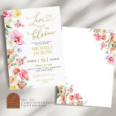 Frühlingsfarbenfrohe Liebe der Blüte im Brautparty Einladung
