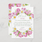 Frühlingsfarbige Blume Kindergeburtstag Dankeskarte (Vorne/Hinten)