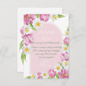 Frühlingsfarbige Blume Kindergeburtstag Dankeskarte (Vorne/Hinten)