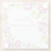 Frühlingsfarbige Blume Kindergeburtstag Glasuntersetzer (Rückseite)