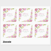 Frühlingsfarbige Blume Kindergeburtstag Quadratischer Aufkleber (Blatt)