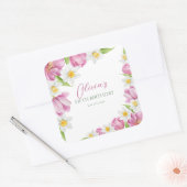 Frühlingsfarbige Blume Kindergeburtstag Quadratischer Aufkleber (Umschlag)