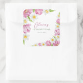 Frühlingsfarbige Blume Kindergeburtstag Quadratischer Aufkleber (Tasche)