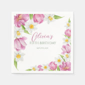 Frühlingsfarbige Blume Kindergeburtstag Serviette (Vorderseite)