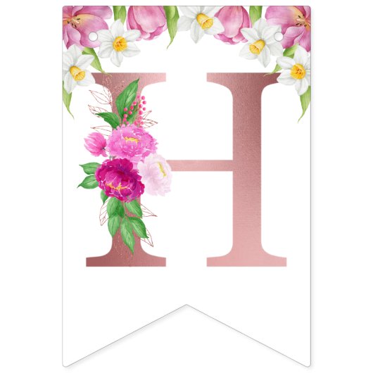 Frühlingsfarbige Blume Kindergeburtstag Wimpelkette (Zweite Fahne)