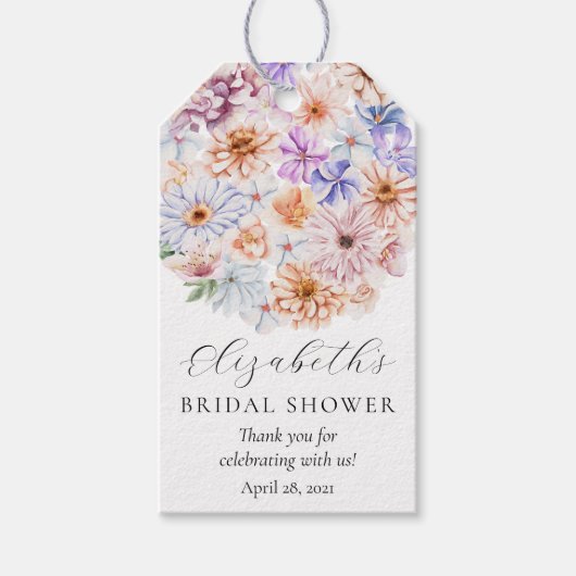 Frühlingsfarbige Blume Romantisches Brautparty Geschenkanhänger (Vorderseite)