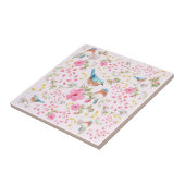 Frühlingsfarbige Vögel und Blume Fliese (Seite)