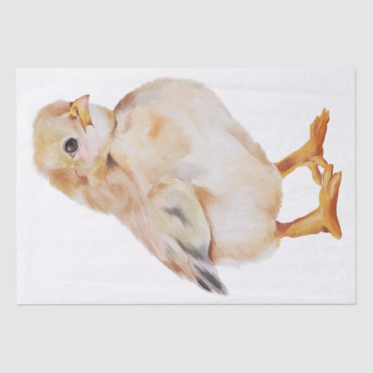 Frühlingsfarm Chick Watercolor Seidenpapier (Vorderseite)