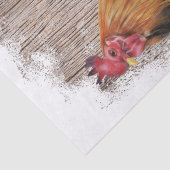 Frühlingsfarm Rooster Wasserfarbe Seidenpapier (Detail)