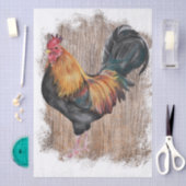 Frühlingsfarm Rooster Wasserfarbe Seidenpapier (Handwerk)