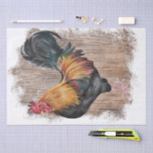 Frühlingsfarm Rooster Wasserfarbe Seidenpapier (Handwerk)