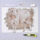 Frühlingsfarm Sheep Watercolor Seidenpapier (Handwerk)