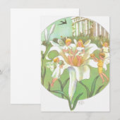 Frühlingsfee Blumenparty Mitteilungskarte (Vorne/Hinten)