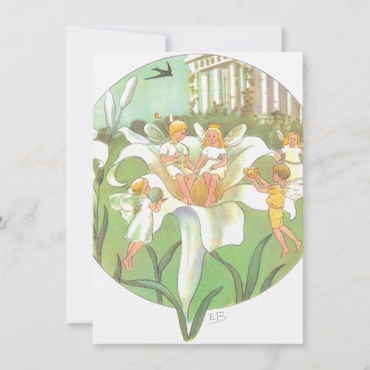 Frühlingsfee Blumenparty Mitteilungskarte (Vorderseite)
