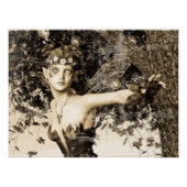 Frühlingsfee Wald Vintage-Foto Fantasy-Kunst Poster (Vorderseite)