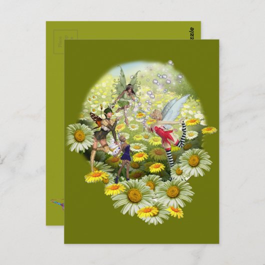 Frühlingsfeen Postkarte (Vorne/Hinten)