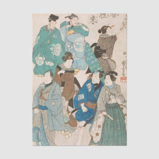Frühlingsfeier von Utagawa Kuniyoshi Seidenpapier (Vorderseite)