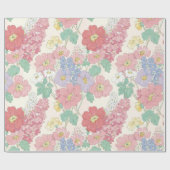 Frühlingsfeld, zarte Blumen Geschenkpapier  (Flach)