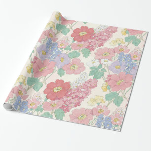 Frühlingsfeld, zarte Blumen Geschenkpapier