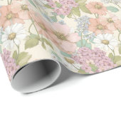 Frühlingsfeld, zarte Blumen Geschenkpapier Geschenkpapier (Rolleneckpunkt)