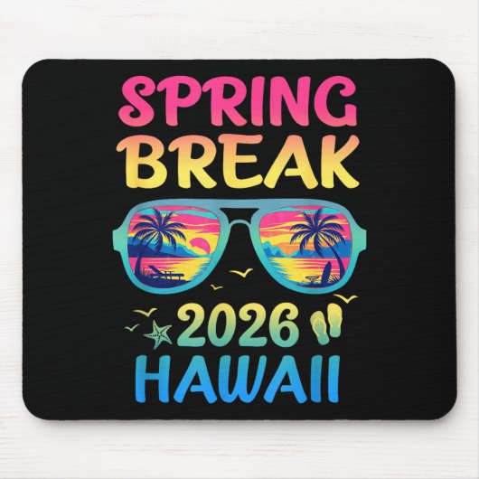 Frühlingsferien Hawaii 2026 Urlaubsreise Sungles Mousepad (Vorne)