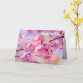 Frühlingsfest Frische rosa Sakura Blüten Karte (Gelbe Blume)