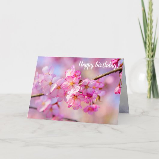 Frühlingsfest Frische rosa Sakura Blüten Karte (Vorderseite)