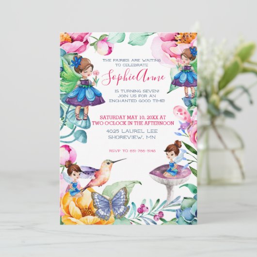 Frühlingsfest Geburtstagsparty Einladung (Stehend Vorderseite)