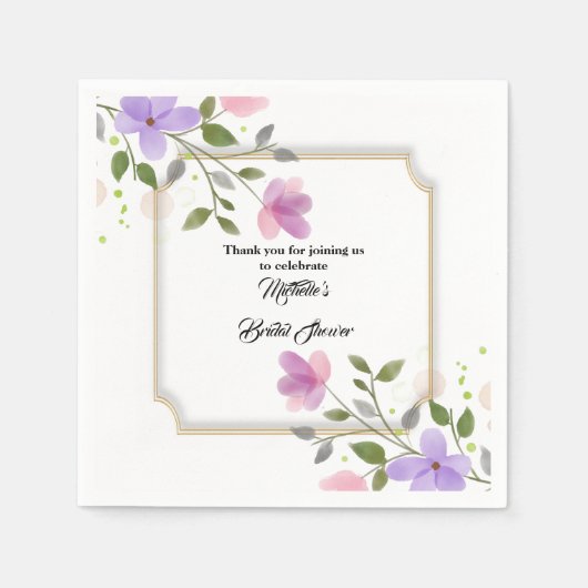 Frühlingsfest im Blumenwasser-Brautparty Serviette (Vorderseite)
