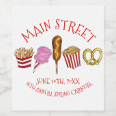 Frühlingsfest Karneval Foods Corndog Nachos Weinetikett (Einzelnes Label)