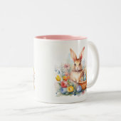 Frühlingsfest - Osterhase Zweifarbige Tasse (VorderseiteRechts)