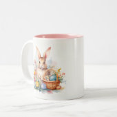 Frühlingsfest - Osterhase Zweifarbige Tasse (Vorderseite Links)