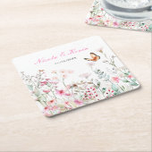 Frühlingsfest Pink Butterfly Blumenzange Rechteckiger Pappuntersetzer (angewinkelt)