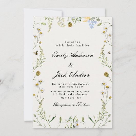 Frühlingsfest Wildblume Einladung (Vorderseite)