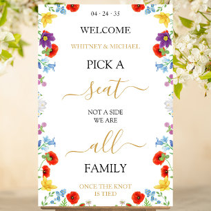 Frühlingsfest Wildblume Personalisierte Hochzeit w Poster