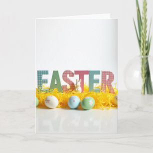 Frühlingsfestliche Holzletterkarte Karte