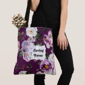 Frühlingsfieber Lila florale Mode Tasche (Von Nahem)
