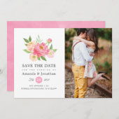 Frühlingsfleckenbäume Hochzeitsfest Foto Save The Date (Vorne/Hinten)