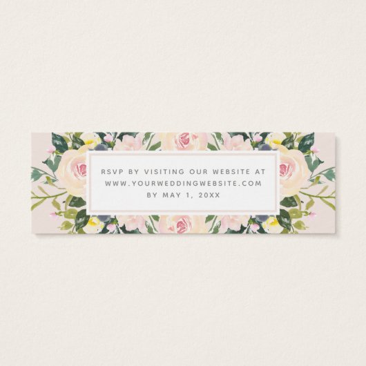 Frühlingsflora Blush | Online-Karte für Hochzeiten (Rückseite)