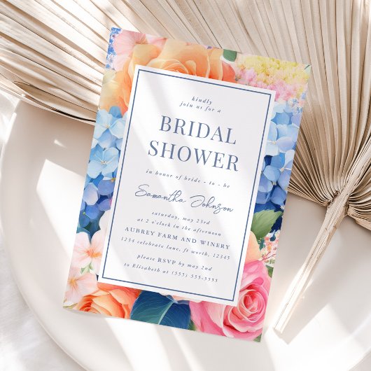 Frühlingsflora Elegante Brautdusche Einladung