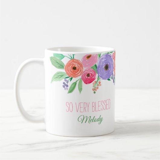 Frühlingsflora Gesegnet Kaffeetasse (Links)