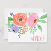 Frühlingsflora Personalisiert Mitteilungskarte (Vorderseite)