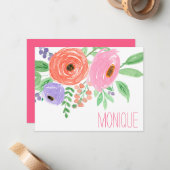 Frühlingsflora Personalisiert Mitteilungskarte (Vorderseite/Rückseite Beispiel)